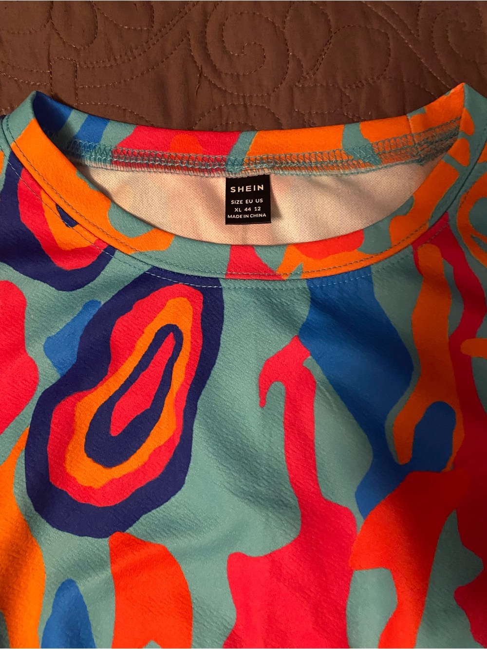 SHEIN Aqua Multi Abstract Drawstring Shorts Set - Picture 8 of 8